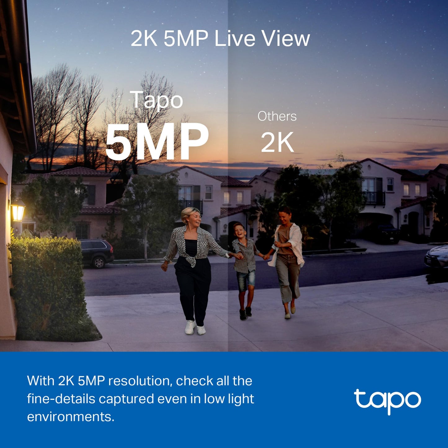 Tapo Tp-Link Smart Video Doorbell Camera, Chime Included, 2K 5Mp, Color Night Vision, 2-Way Audio, Free Ai Detection, Cloud/Sd C