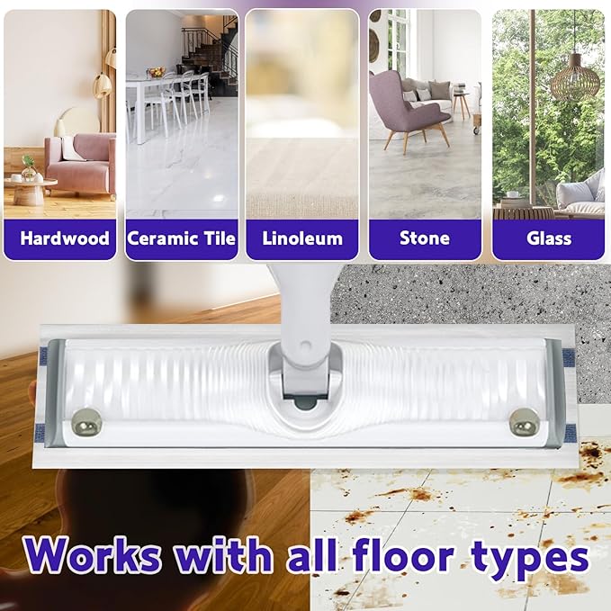 12 Count Disposable Mop Pads for Swiffer WetJet Spray Mop/Power Mop,for Bona Mop, Powerful Stain Removal Effortlessly Cleans Hardwood, Tile and Laminate Floors