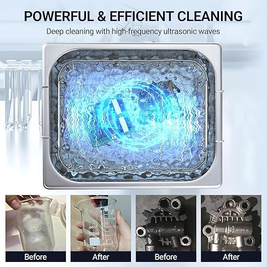 10L/2.64Gal Heavy-Duty Ultrasonic Cleaner 240W 40kHz - Industrial-Grade Heated Cleaning Machine with Digital Timer, for Watches, Eyeglasses, Jewelry, Dental Tools & Industrial Parts
