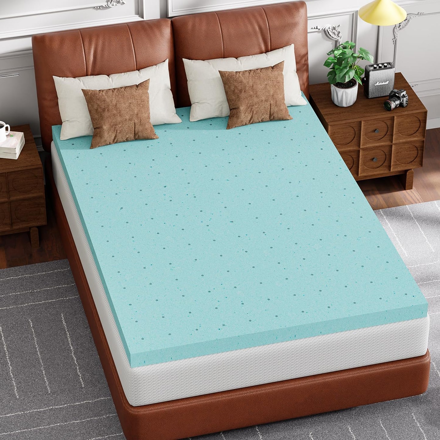 FDW | 8" Full Mattress + 3" Cooling Mattress Topper | Gel Memory Foam | Medium Firm Feel | White | with Washable Cover for Cool Sleep and Pressure Relief | Bed in a Box, CertiPUR-US Certified