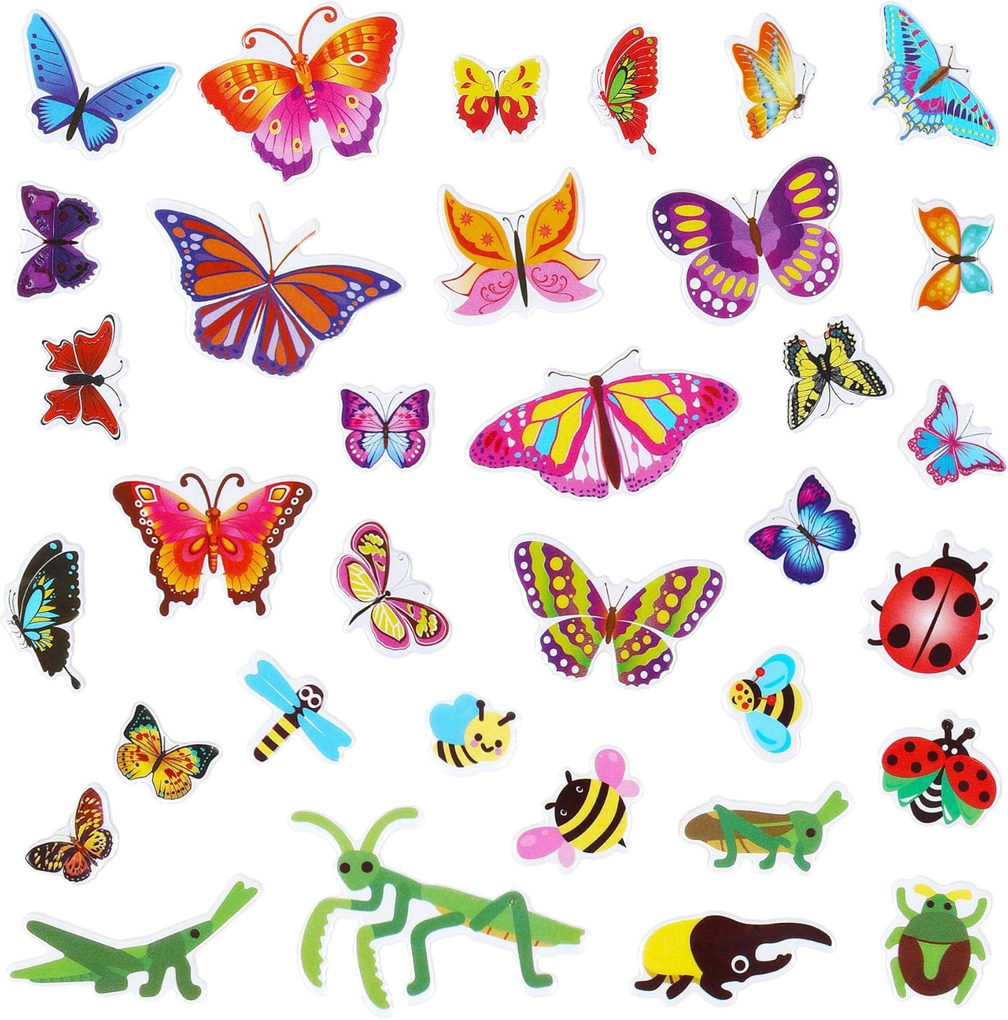 UPINS 200 Counts 3D Animal Insect Small Stickers Sheets Bulk for Kids Toddlers, Foam Sticker Books for Kids
