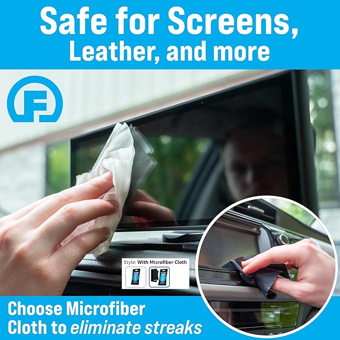 Fortress Car Interior Wipes with Microfiber Cloth (25 ct, Pack of 25) for Car Interior Cleaning, Dashboard, Seats, Detailing, and Steering Wheel [Travel Size] Skin-Safe Car Interior Cleaner Supplies