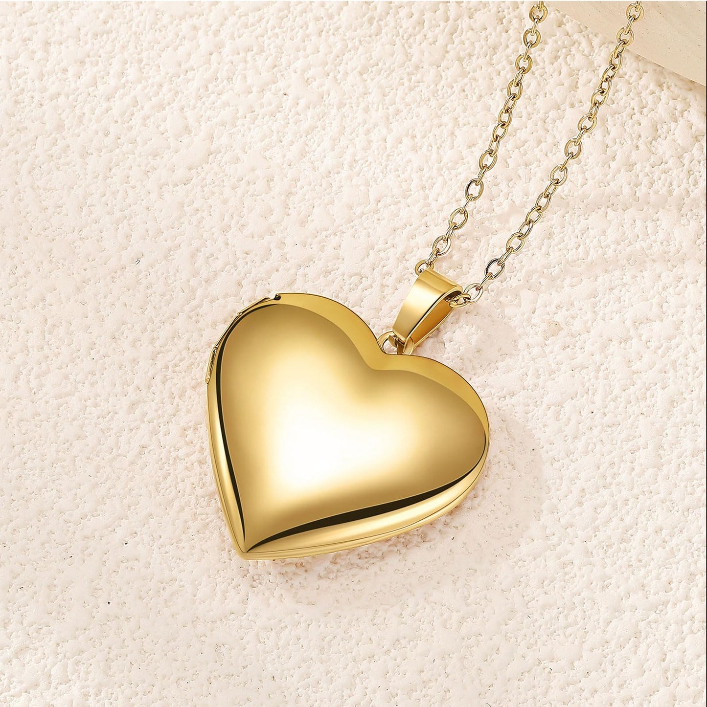 PHOCKSIN Gold Heart Locket Necklace 12 Birth Flowers Personalized Love Heart Necklace that Holds Pictures Customized Gifts Locket Necklaces for Birthday Presents
