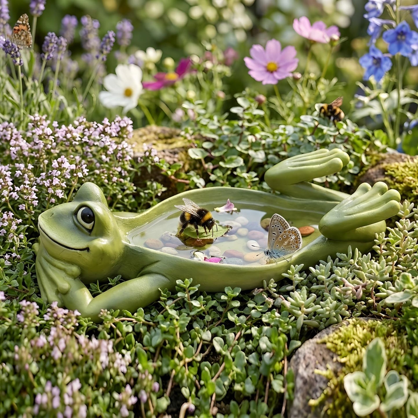 Bechivie Bee Watering Station, Resin Butterfly Puddler for Garden, Outdoors Bee Butterfly Waterer Feeder Bath Bowl Dish