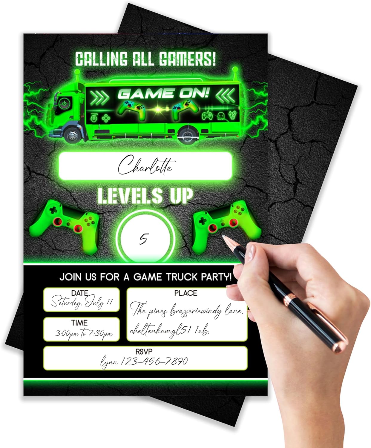 4x6 Gamer Birthday Invitations, Video Game Birthday Party, Gaming Party Decorations, Birthday Party Invitations for Boys, Girls, Kids Birthday Invitations, 20 Cards with 20 Envelopes.(48)