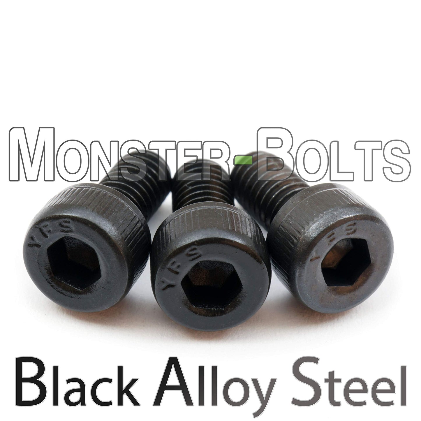 Class 12.9 Black Alloy Steel Screws (Bulk Set 50) - Floyd Rose Style Guitar Locking Nut Screws Set - Monsterbolts (Qty 50, Black