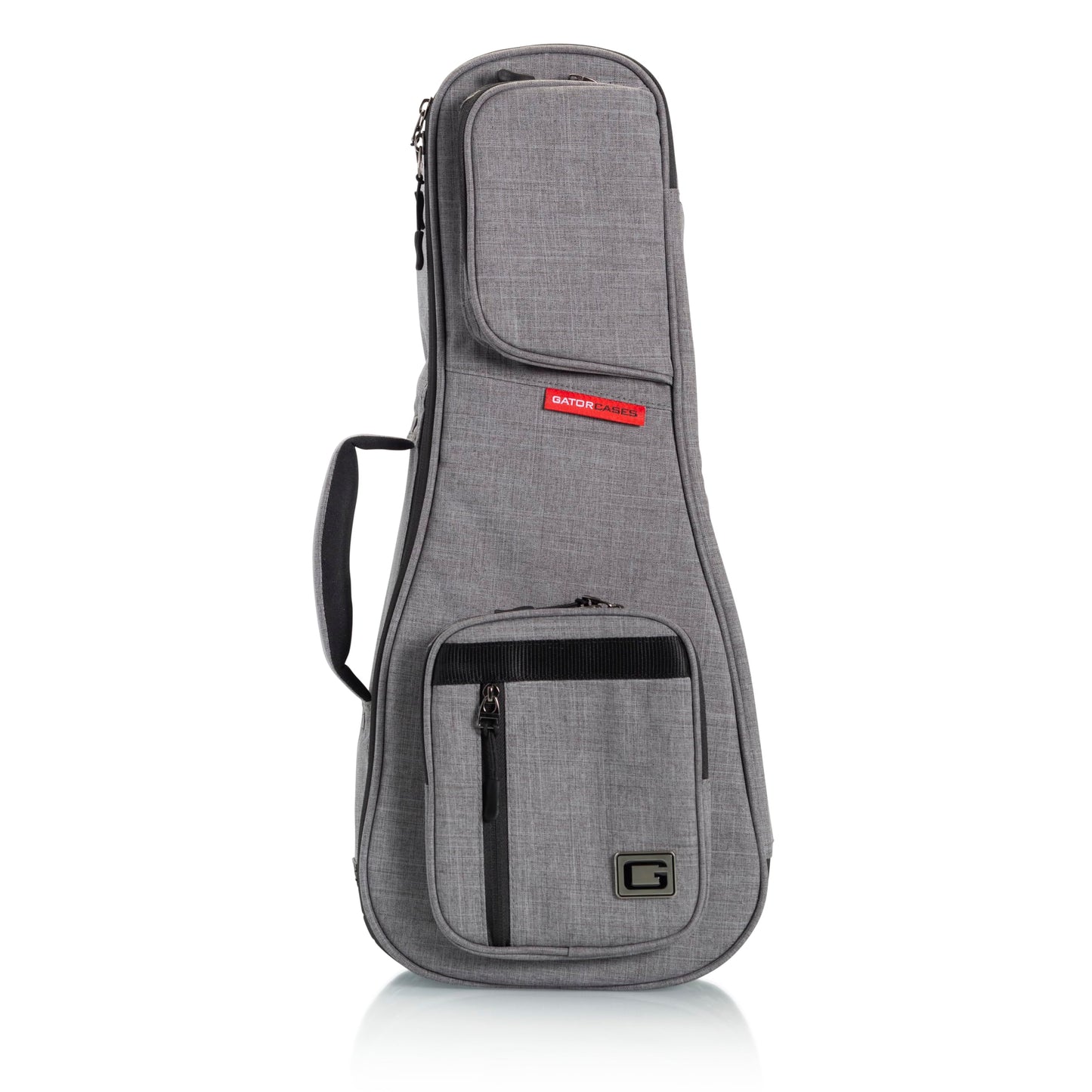 Gator Cases Transit Series Lightweight Soprano Ukulele Gig Bag with Backpack Straps and Rubberized Base, Light Grey Exterior (GT