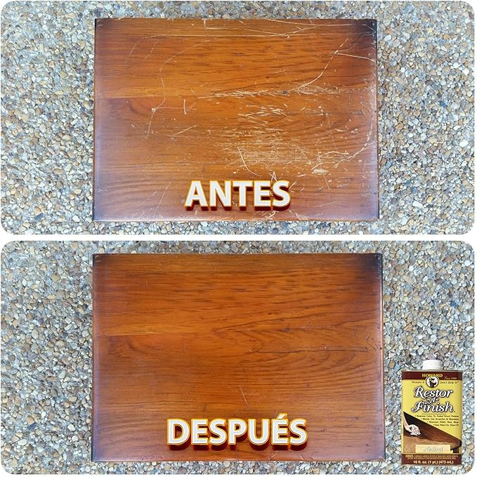 HOWARD - Restor-A-Finish: Restore Your Dark Walnut Wood Finishes Repair Scratches, Eliminate Stains, White Heat or Water Rings and More. Safe on Furniture, Trim, and All Finished Wood. Size: 8 Fl oz