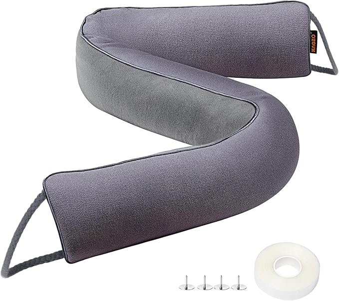 MAGZO Door Draft Stopper, 38 Inch Under Door Draft Blocker Noise Stopper, Weighted Wind Blocker Draft Guard for Bottom of Door, Gray