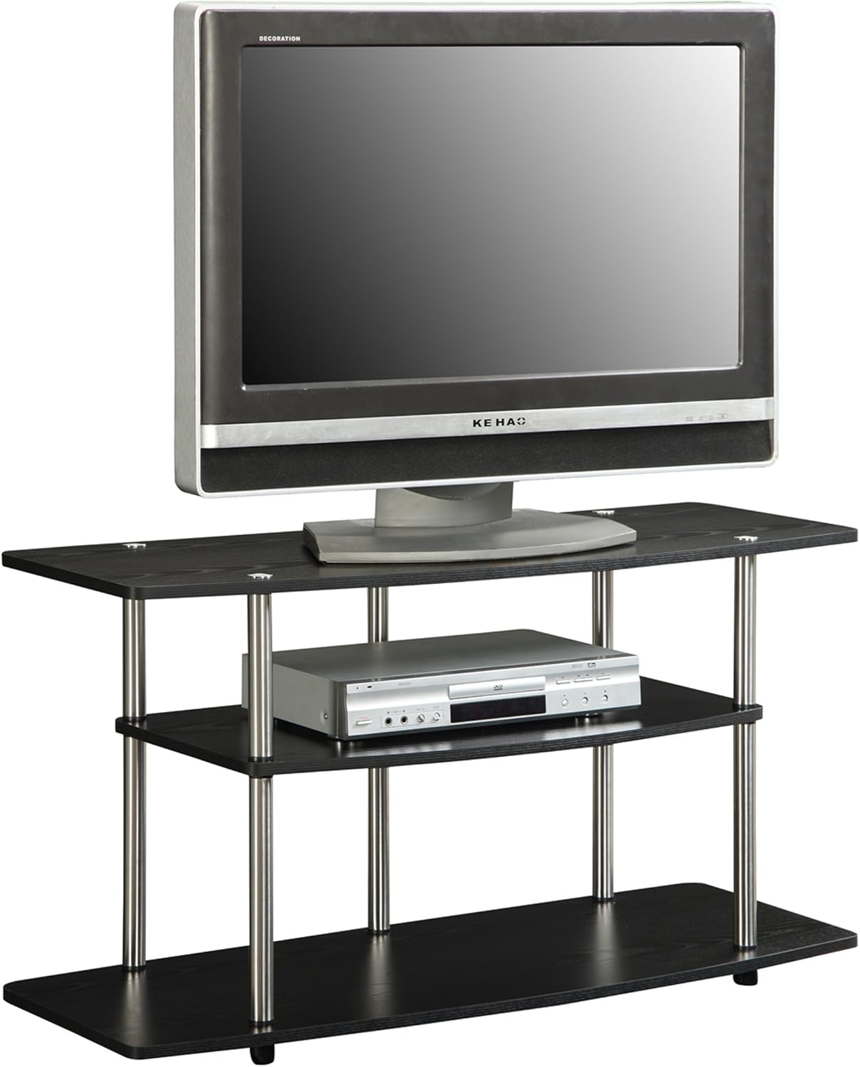 Convenience Concepts Designs2Go No Tools 46 inch 3 Tier Wide TV Stand, Black