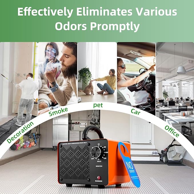 HHGM 168,000mg/h Dual-Fan Ozone Machine Generator High Capacity Ozone Odor Eliminator Odor Removal Air Purifier Ionizer & Deodorizer for Car, Home, Smoke, Pets, Industrial, Basement, Commercial