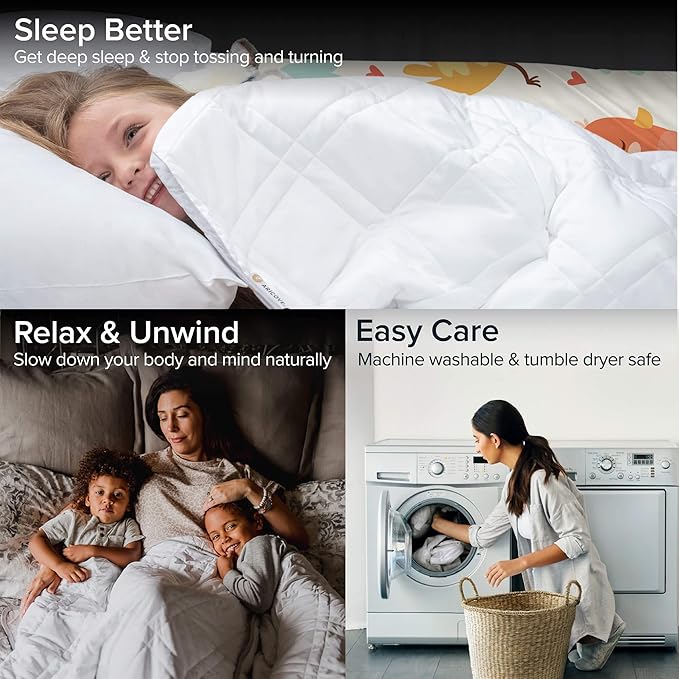 Aricove Weighted Blanket for Kids and Adults, 5 lbs, Small Weighted Blanket for Travel/Home, Soft Bamboo Viscose, 36x48 inches, Machine Washable, White