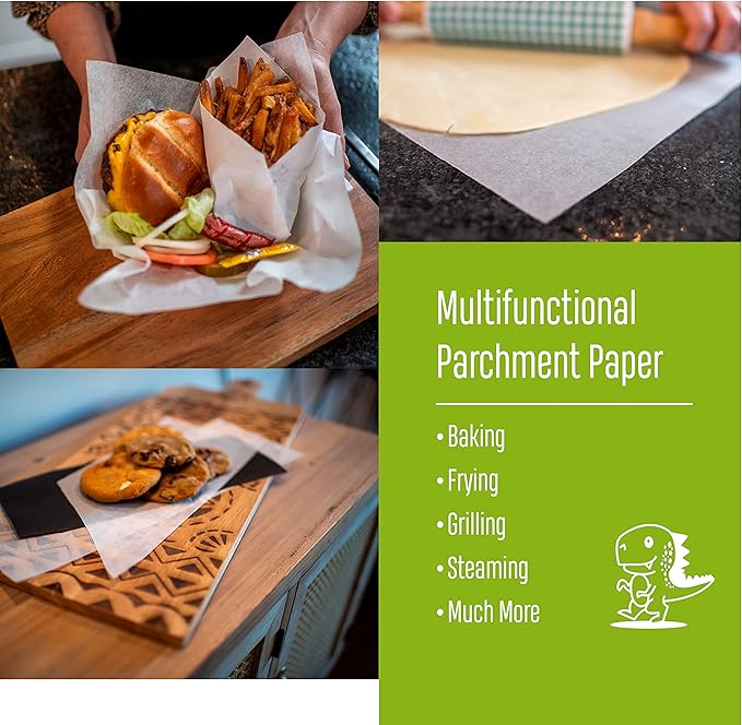 The Paper Store Pre-Cut Parchment Paper Sheets – 12”x16”, Non-Stick, Unbleached for Oven Cooking, Baking, and Air Frying, 250 Sheets
