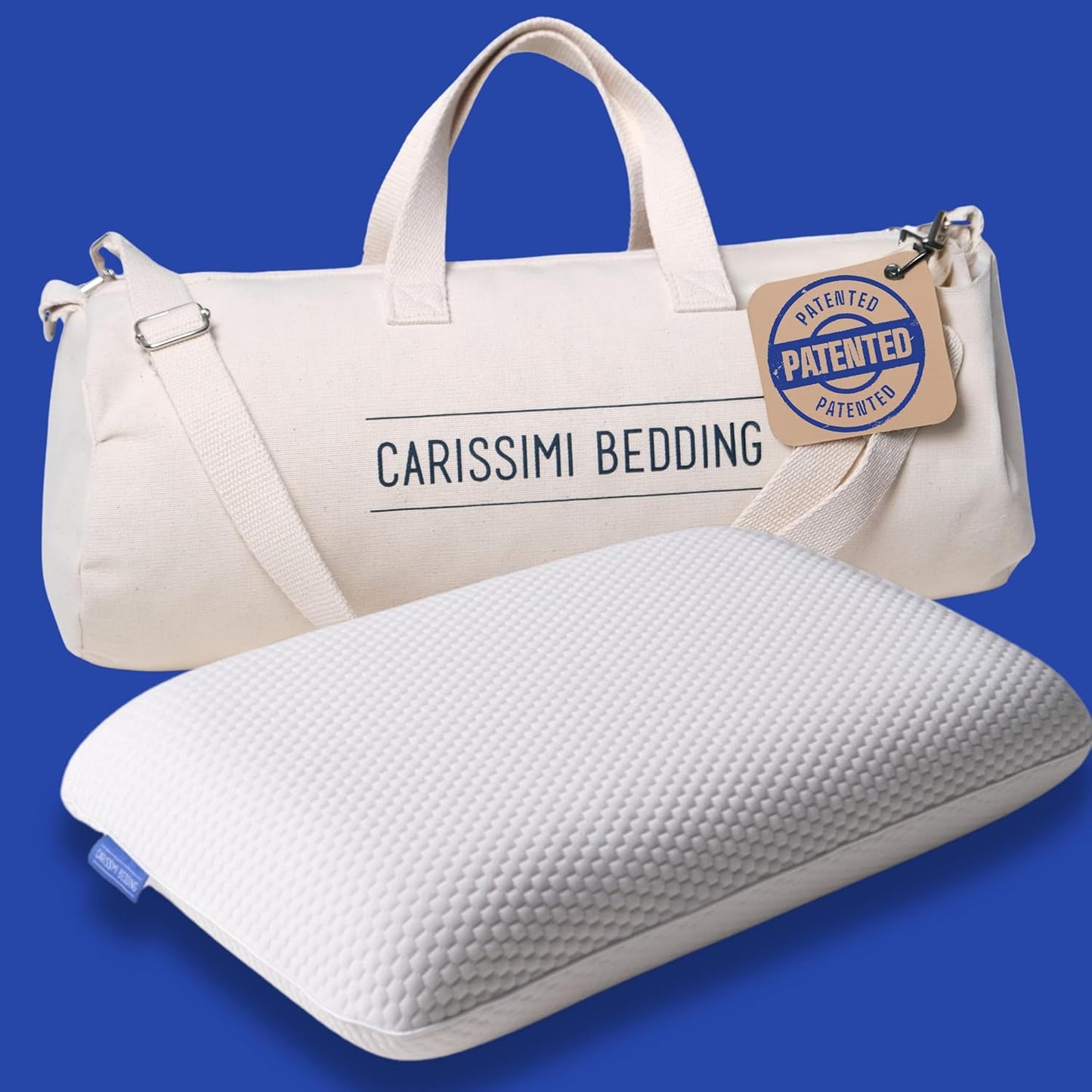 Classic Memory Foam Pillow with Bag – Ergonomic Cervical Neck Pillow for All Sleep Positions – Cervical Alignment Support and Daily Sleeping Comfort