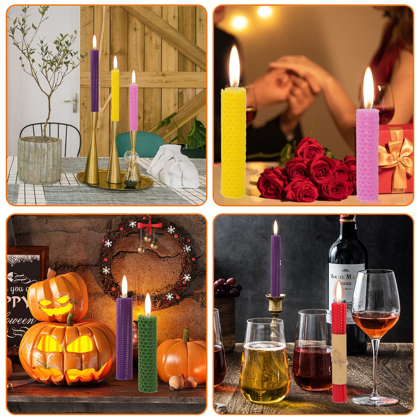 Thleunei Beeswax Candle Making Kit for Kids - 24 Pack 10x8 Inch Beeswax Sheets Candles Making Kit Supplies - Perfect DIY Craft Gift for All Ages,Create Beautiful, All-Natural Candles at Home