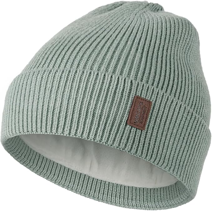 Wmcaps Winter Beanie for Men Women, Fleece Lined Beanie Soft Warm Knit Hat Ski Stocking Cuffed Cap