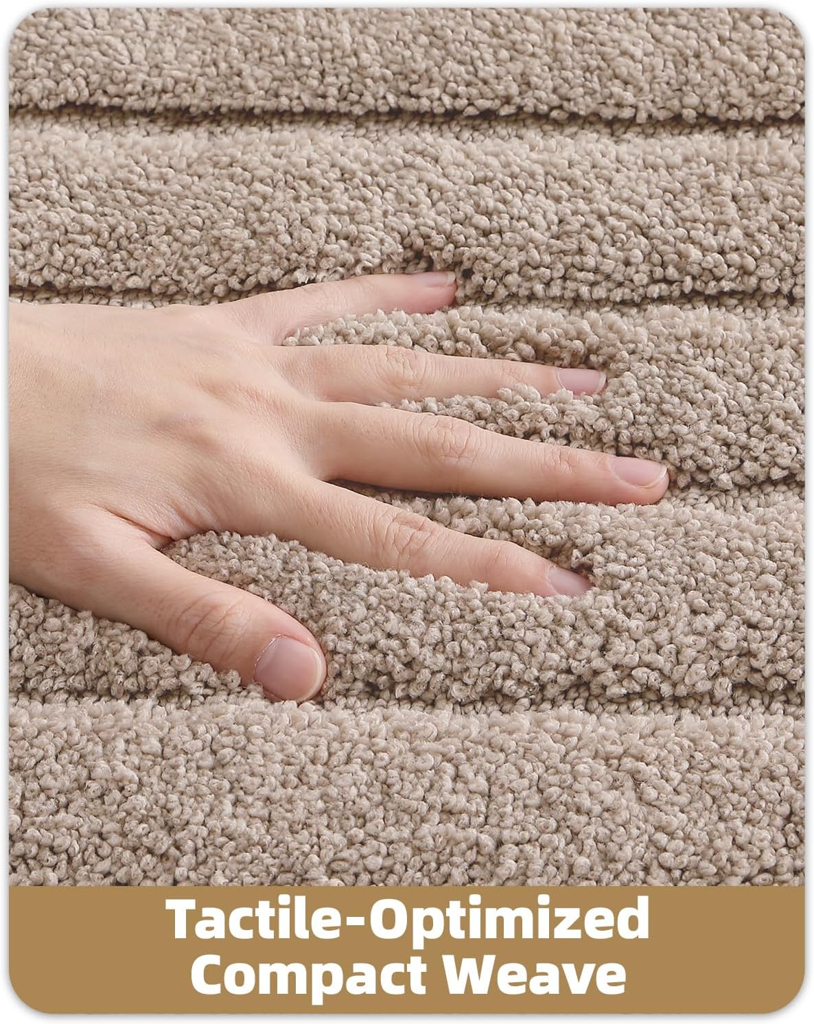 Color&Geometry Bathroom Rugs 30"x17" Non Slip with Rubber Backing,Absorbent Washable Bath Mat Quick Dry Bath Mat for Bathroom,Soft Bathmat Microfiber Plush Carpet for Bathtub and Shower Floor,Tan