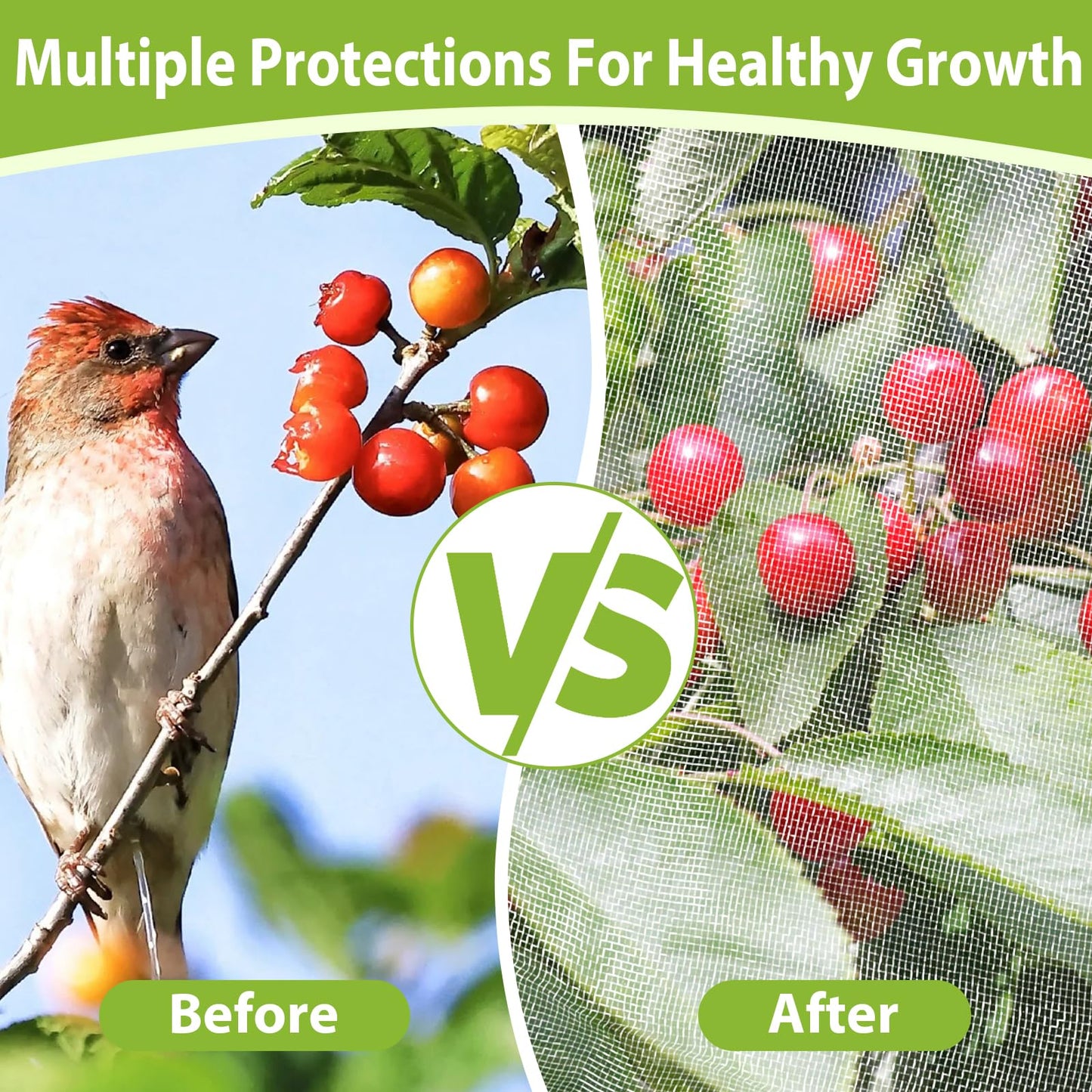 4PCS Fruit Tree Netting with Drawstring and Zipper, 3.93 * 4.92ft Blueberry Bush Netting Cover, Insect Netting for Garden, Garden Fruit Nets Protection from Anti Birds, Bugs