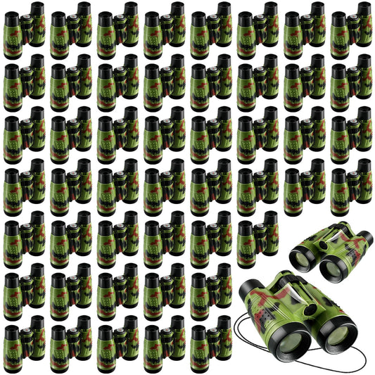 Jiuguva 50 Pack Binoculars Small Compact Binoculars with Neck Strap Camping Party Favors Nature Exploration Toys for Bird Watchi