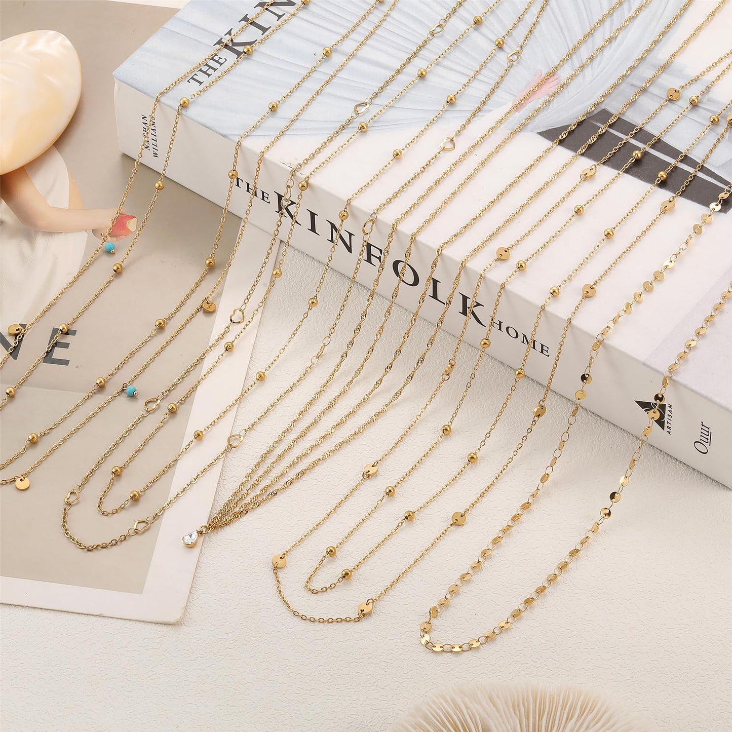 HSWYFCJY 1PCS/2PCS Gold Waist Chain for Women - Adjustable Belly Chain Jewelry Accessories for Sexy Bikini, Waterproof Layered Summer Body Belt Chains for Beach, Party, 26.7"+9.8" Extender