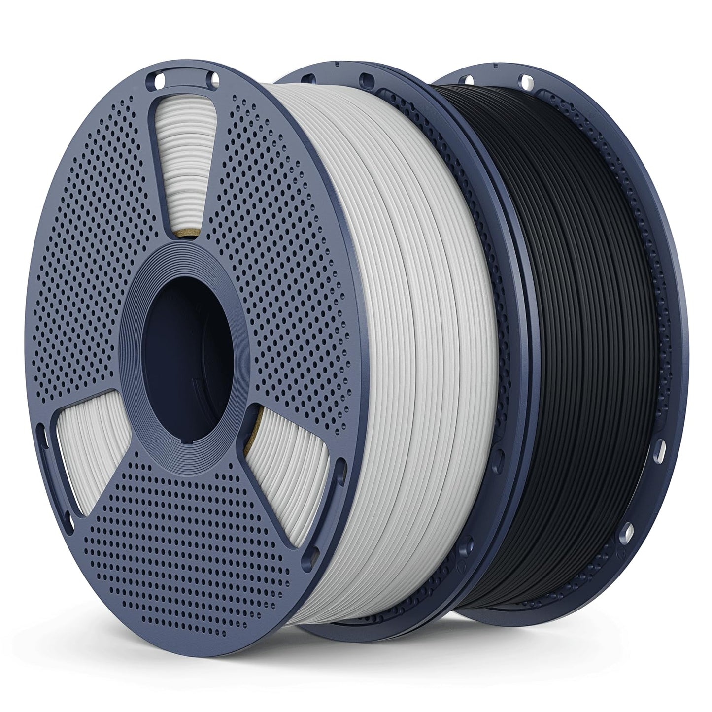 Matte PLA Filament 1.75mm, 2kg(4.4lbs) SUNLU 3D Printer Filament, Matte Surface Texture, No Clogging, Less Brittle, Black+White