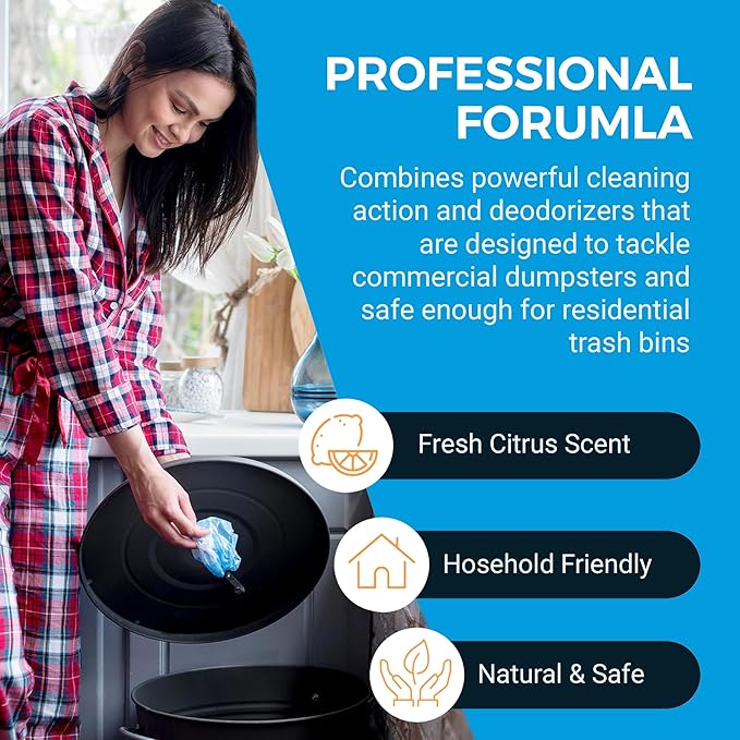 KINZUA ENVIRONMENTAL Sharpshooter, Heavy-Duty Trash Can Odor Eliminator & Degreaser, Garbage Surface Cleaner and Deodorizer Foam, Professional-Grade, Fresh Citrus Scent, 32 oz, Pack of 2