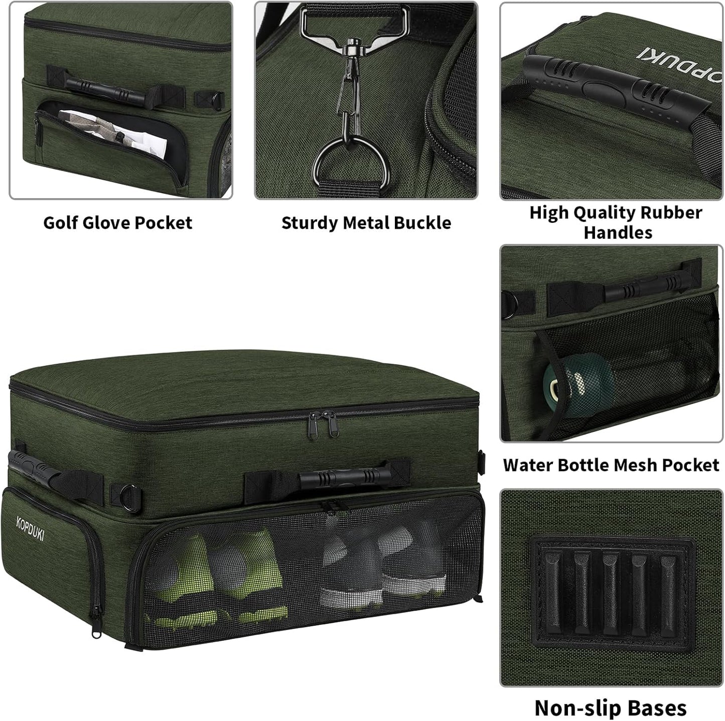 Extra Large Golf Trunk Organizer, Golf Gifts for Men Golfers, 20"x 14"x 10" 2 Layer Golf Trunk Organizer for Car, Water-resistant with Ventilated Compartment for 2 Pair Shoes and More Golf Accessories