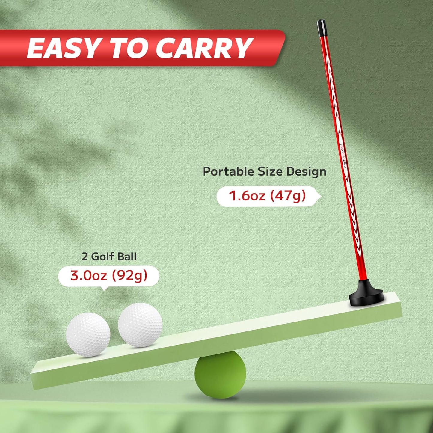 CRAFTSMAN GOLF Club Face Magnet Alignment Tool for Aiming, Golf Magnetic Alignment Sticks Rods for Golf Training Aid Face Pointer 10"