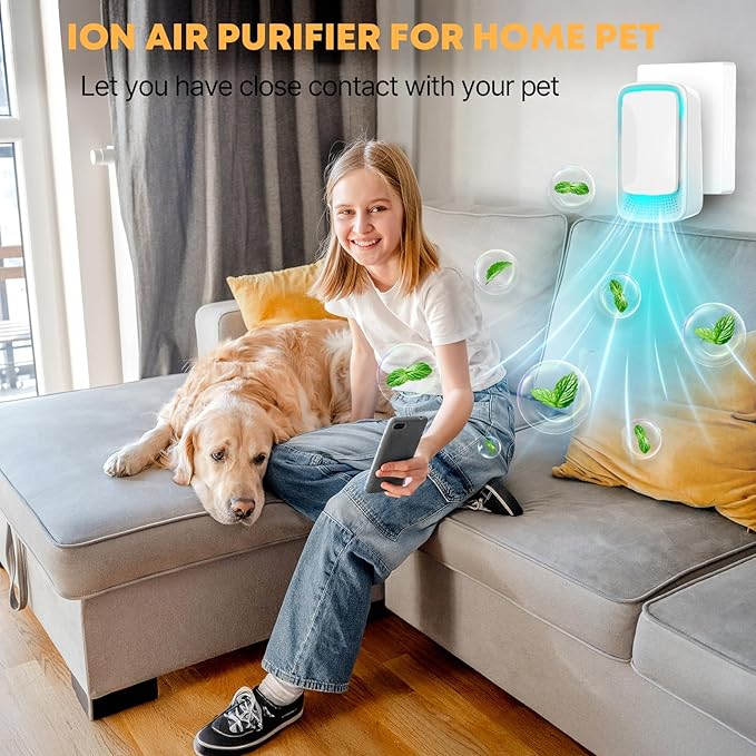 8Pack Plug In Air Ionizers for Home Negative Ion Technology Air Purifier for Bedroom,2025 Quiet Operation Air Freshener for Home,Bedroom,Office,Garage Room,Portable Air Purifiers Odor,Pets Smell