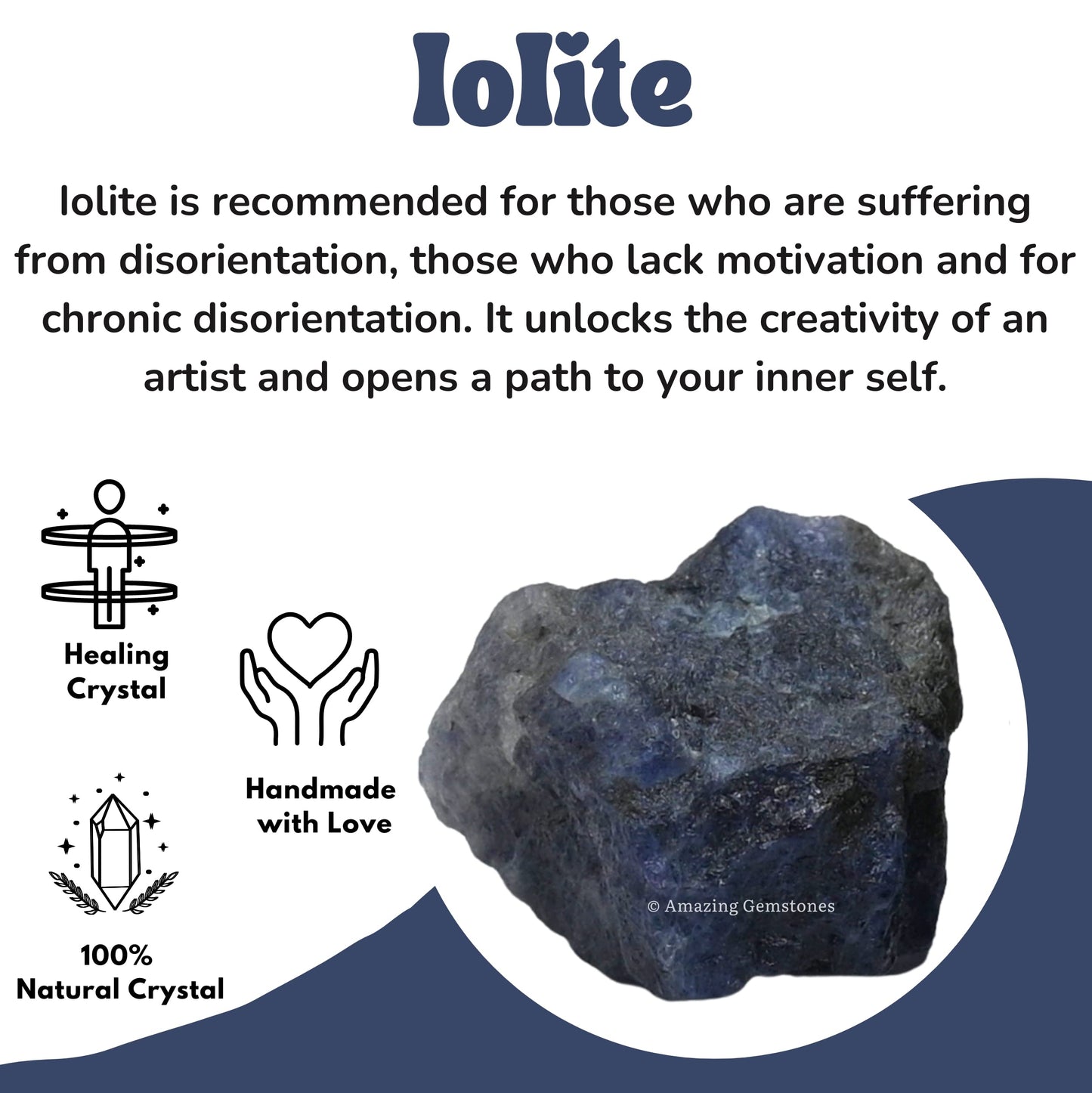Amazing Gemstone 2 Pieces Iolite Raw Crystals and Healing Stones, Natural Rocks for Tumbling and DIY Raw Stones and Crystals