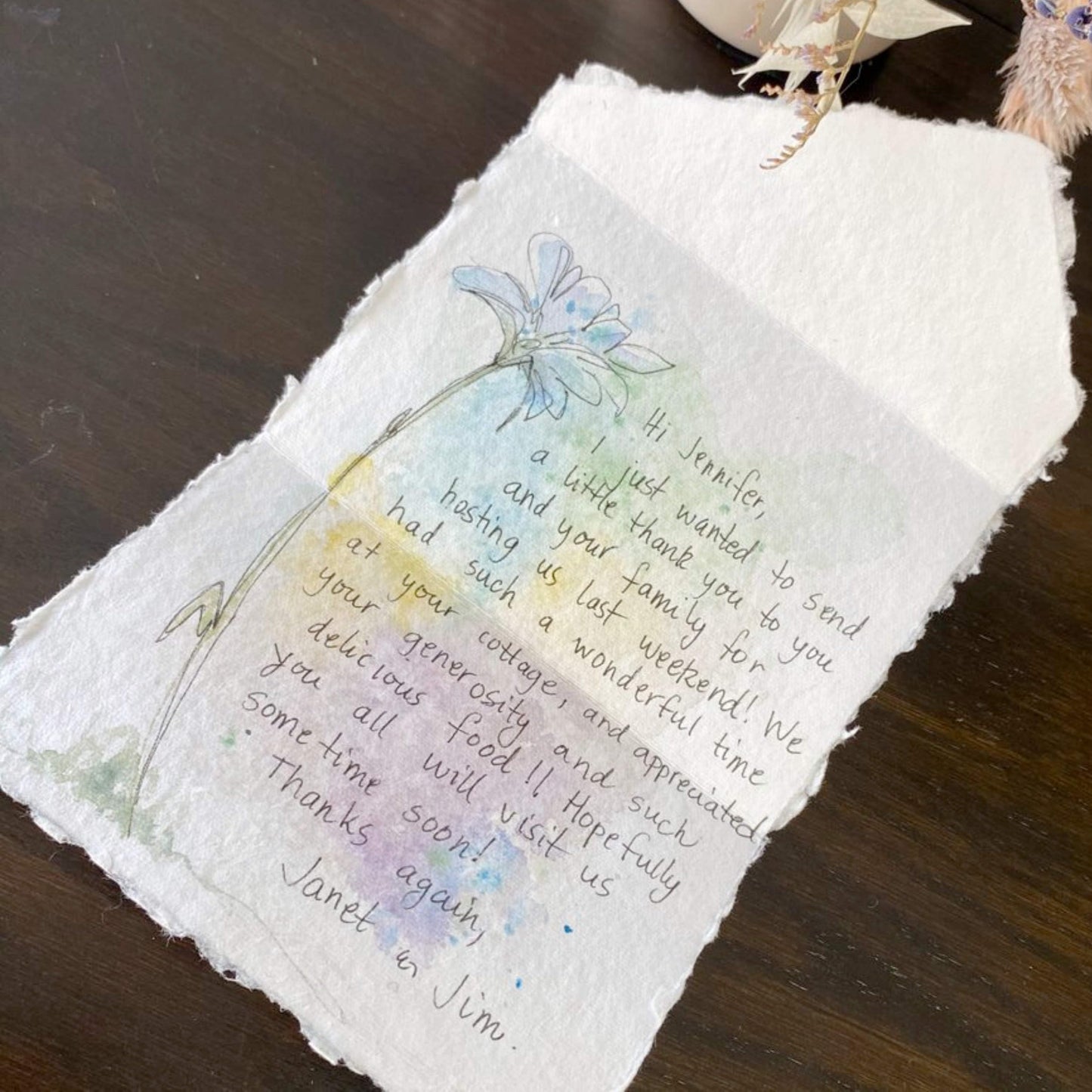 Wanderings Handmade White Deckle Edge All-in-One Card Envelopes - 4" x 6" - Package of 25 - for Announcements Wedding Invitations Greeting Cards Crafts - 150 GSM