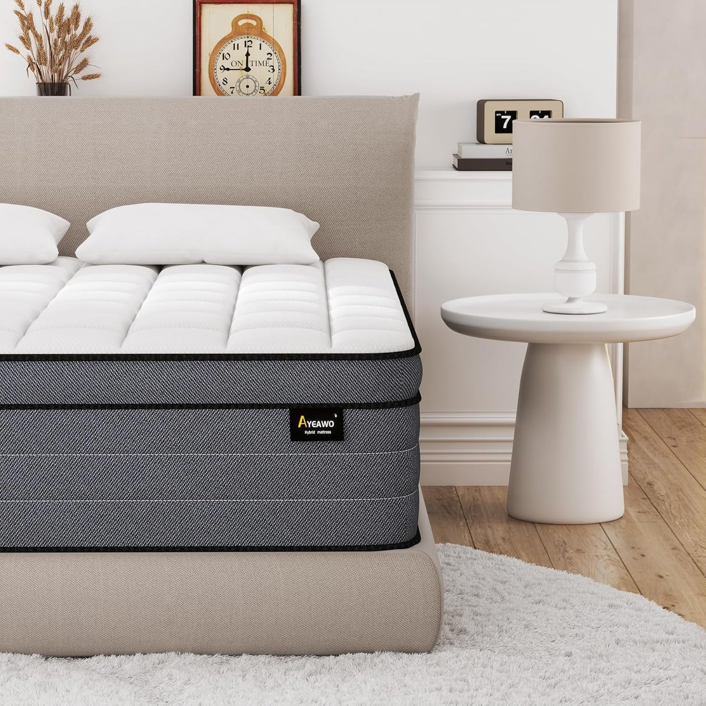 Queen Mattress 14 Inch, Queen Size Mattresses in a Box, Superior Hybrid Bed with Gel Memory Foam for Back & Lumbar Support, Pressure Relief, Zoned Support Pocket Springs, Cooling&Firm Feel
