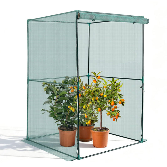 VEVOR Crop Cage, 3.9 x 3.9 x 5.9 ft Plant Protection Tent with Zippered Door, Wind-Resistant Tall Crop Cage, Easy to Install, Outdoor Raised Bed Cover, Tomato Plant Netting for Garden Patio Lawn