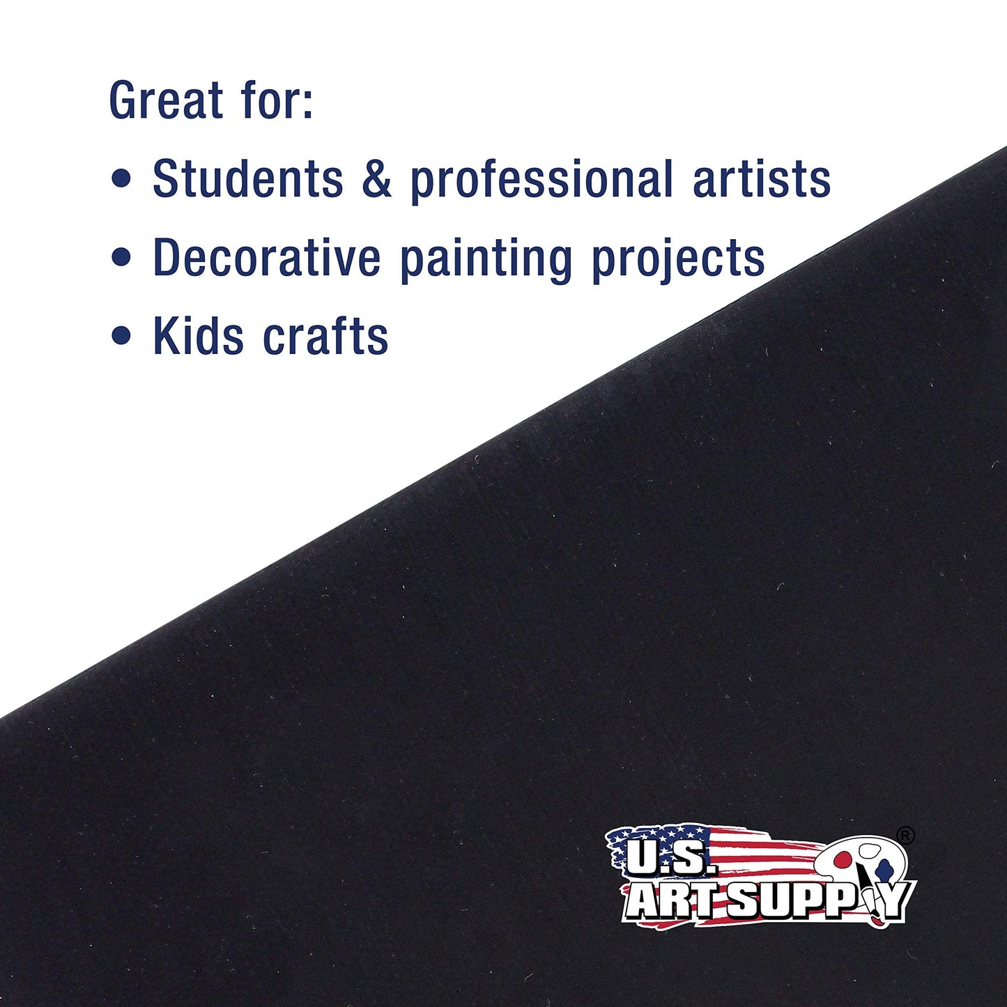 U.S. Art Supply 16 X 20 Inch Black Art Canvas Board Panels 6 Pack - 8 Ounce Heavyweight Cotton Acid Free Canvases for Painting Acrylics and Watercolor (1 Case of 6 Single Canvas Painting Panels)