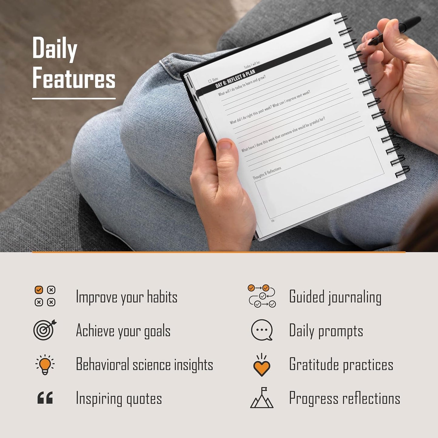 The Behavior Shift Brain Shift Journal (Habits & Goals) - 6 x 7 Inches Productivity journal - 13 week Guided Prompts for Habits, Goal setting & Personal growth- Gratitude & Manifestation journal