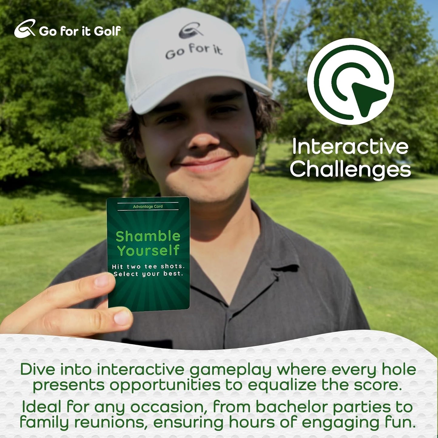 Equalizer: On-Course Golf Card Game, Interactive Fun for Every Hole, Skill-Level Equalizing Cards, Elevate Your Golf Experience, Ideal for Golfers of All Skill Levels