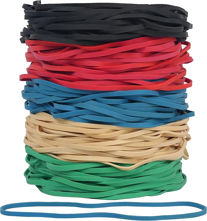 Rubber Bands Garbage Can Bands Elastic Large Size #117B 100 Pcs Trash Can Bands Elastics Bands 7 inch Assorted Color For Office Supplies Home