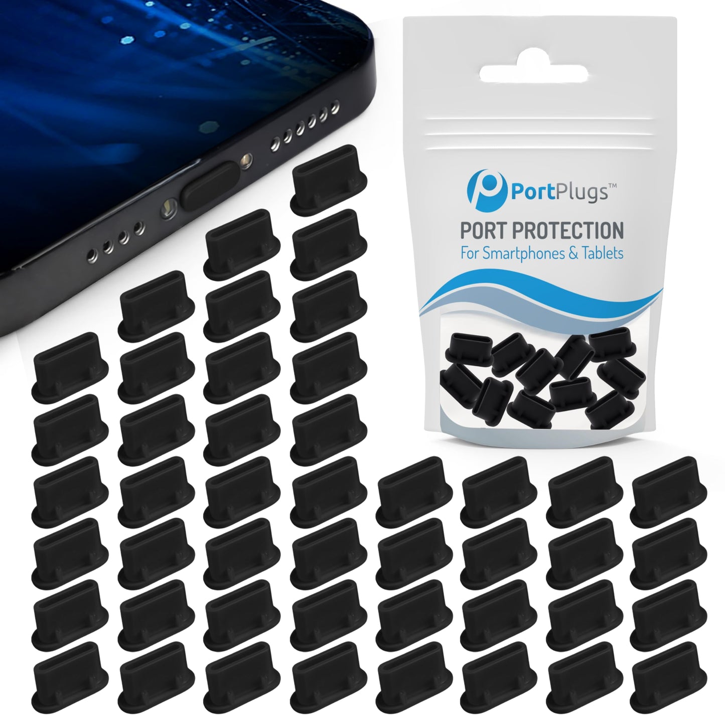Portplugs Usb-C Dust Plugs Compatible With Iphone 17, 16, Galaxy S25-S10, Pixel, Steam Deck, Ipad, Switch & More - Includes Clea