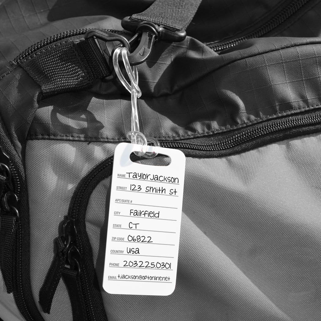 ChalkTalkSPORTS Golf Luggage & Bag Tag | Personalized Crossed Golf Clubs | Standard Lines on Back | Small | Black/Yellow
