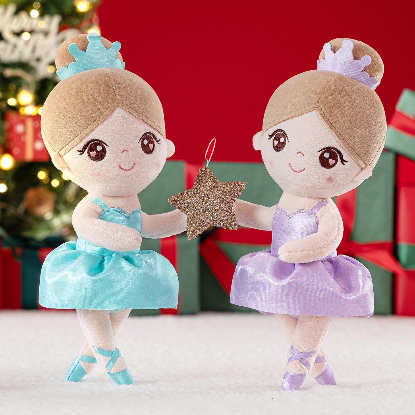 Gloveleya Baby Girl Gifts Dolls Soft Plush Toy Ballet Girl Doll Pale Purple