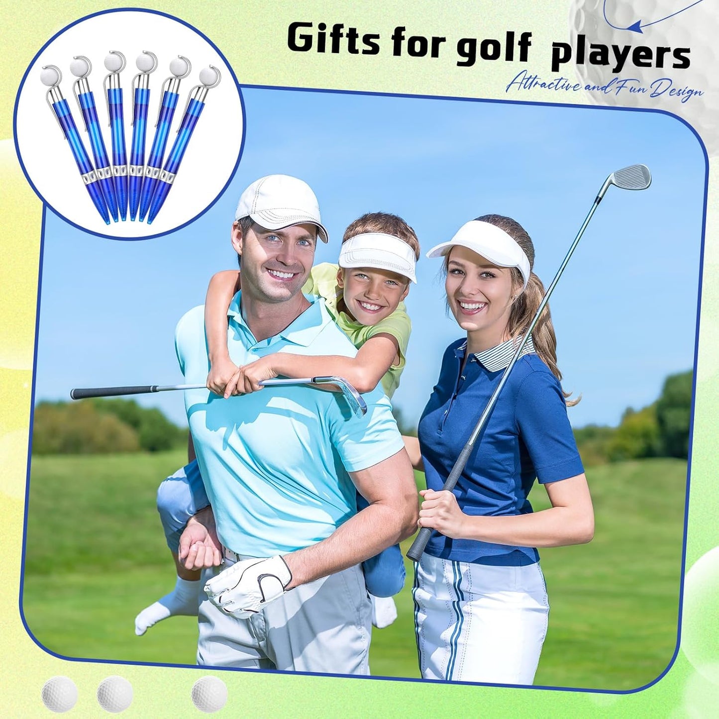 Zhanmai 24 Pcs Golf Ball Pen Sports Ballpoint Pens Golf Pens Golf Party Favors Cool Writing Pen for Stationery School(Blue)