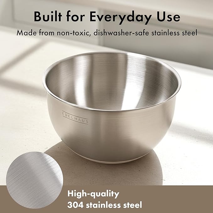 Salad Spinner Stainless Steel 5.3Qt | Lettuce Spinner BPA-Free with Stop Button, Drain Spout & Crank Handle | Fruit Cleaner | Vegetable Washer Salad Cleaner, Non-Slip Base Dishwasher Safe