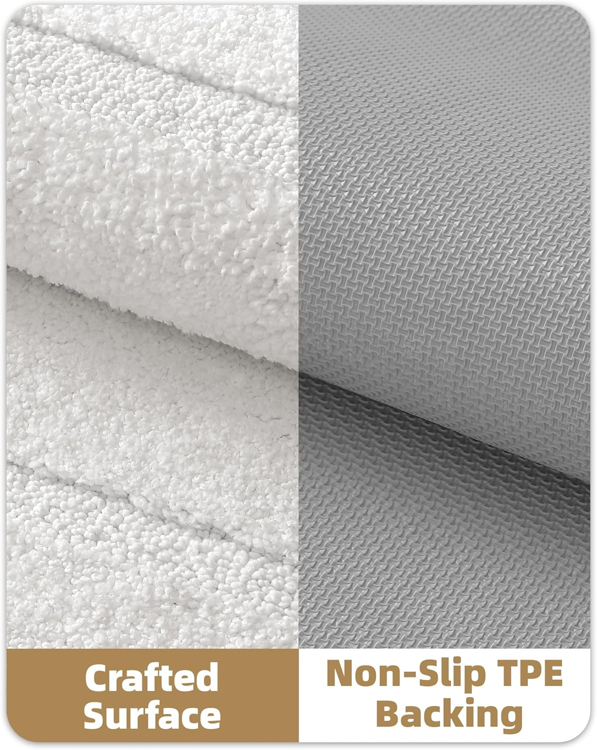 Color&Geometry Ultra Soft Plush Bathroom Rugs Non Slip Washable Bath Mat with Rubber Backing, Fluffy Absorbent Machine Carpet for Bathroom Floor, Tub and Shower, 17"x30", White