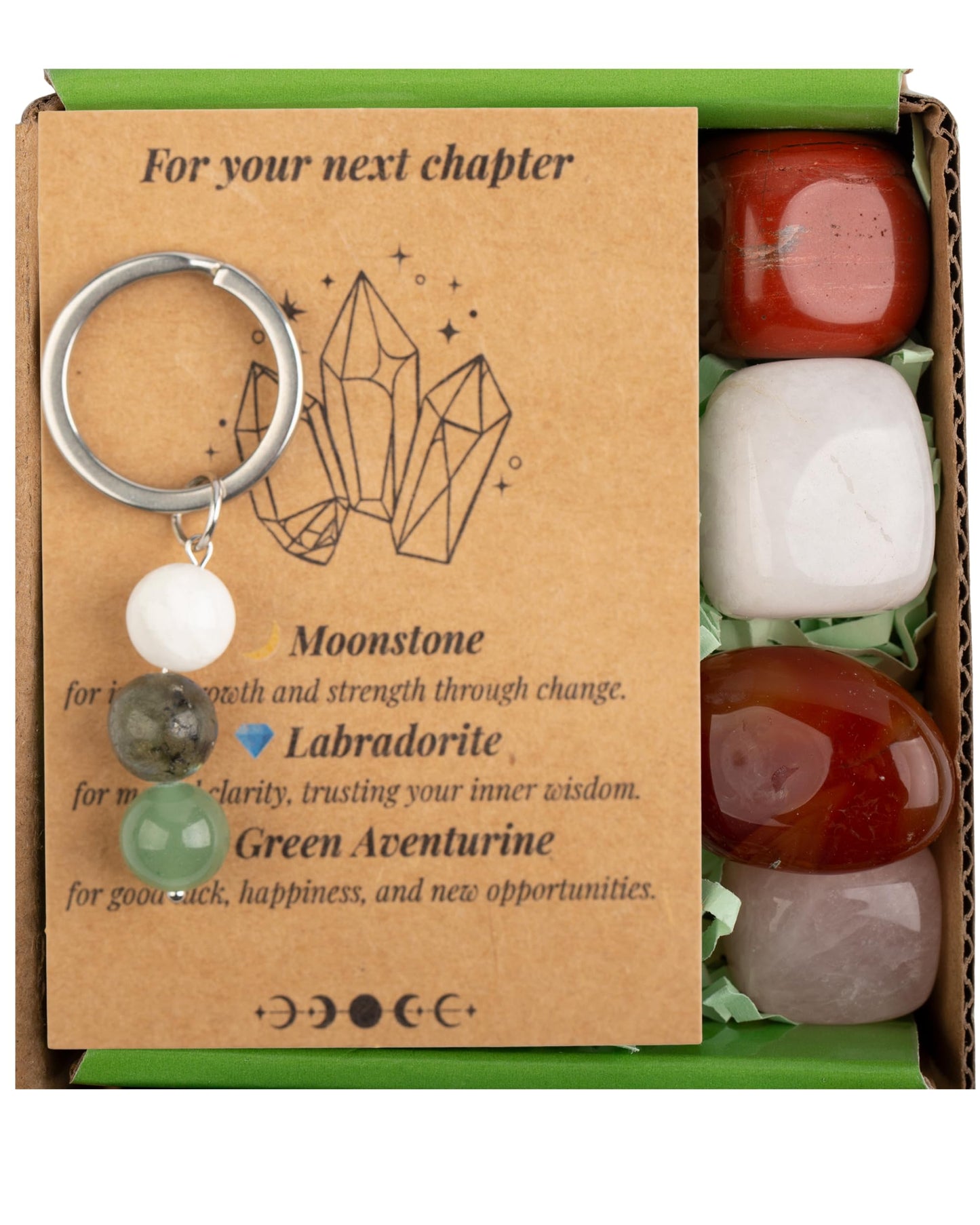 QianCannaor Crystals and Healing Stones Set for Anxiety, Relaxation Spiritual Crystals Gift for Meditation, Manifestation, Zen, Reiki, Fengshui (for Your Next Chapter)