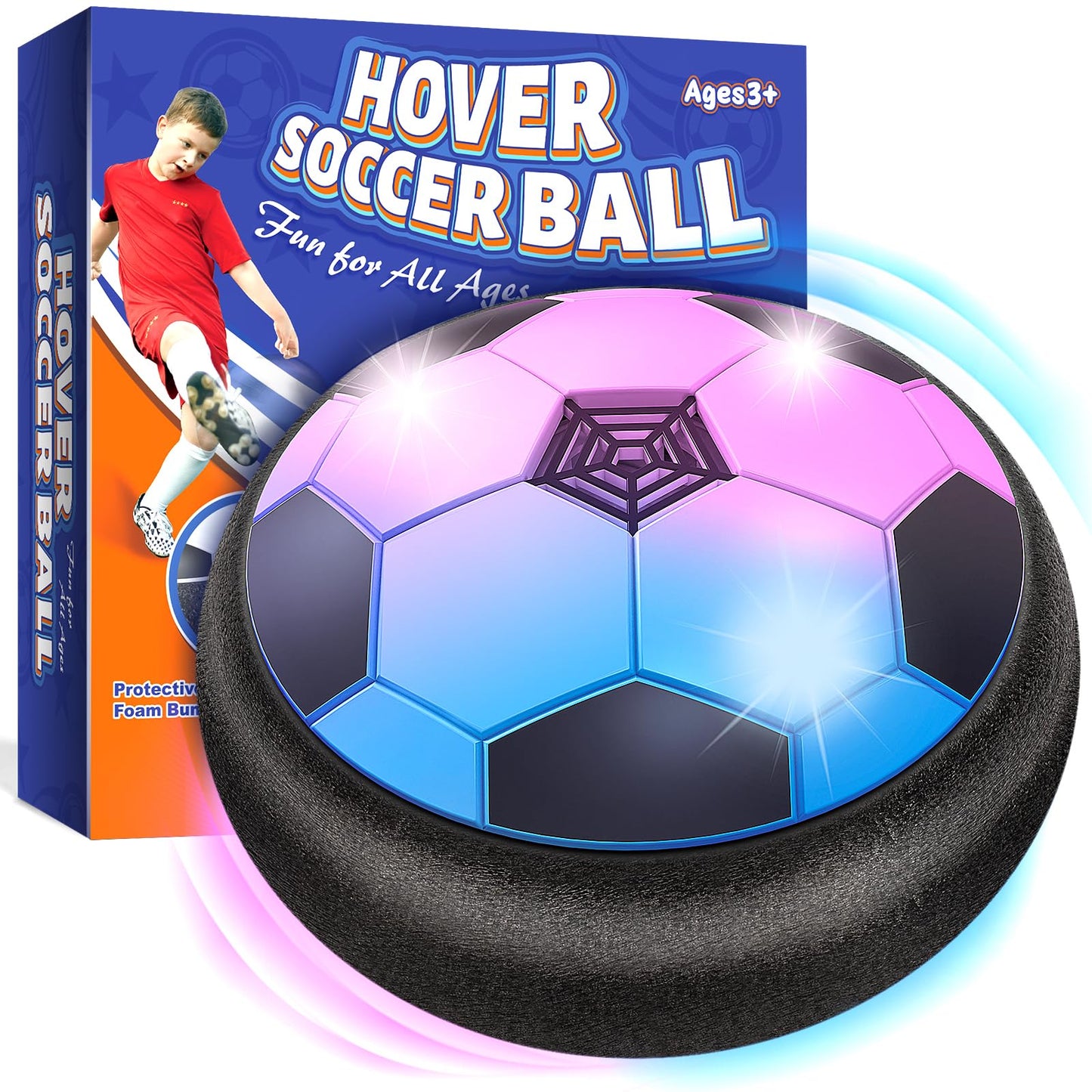 Officygnet Hover Soccer Ball for Kids, Indoor Toys Games Gifts for Boys Age 6, 7, 8, 9, 10, 11, 12 Years Old, Air Floating Light-Up Soccer Toys Games for Kids 6-8, 8-12, Ideal Easter Birthday Gifts