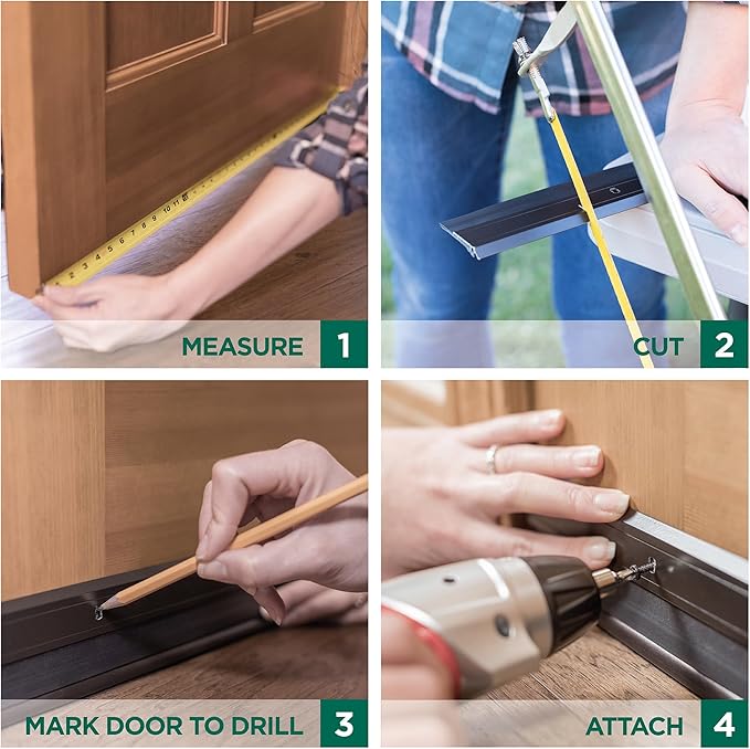 M-D Building Products 05413 All-Season Door Sweep, Heavy Duty Aluminum and Vinyl, Ideal for Residential & Commercial Use, Easy Installation, Ensure Comfort and Save Energy (48 Inch, Silver)