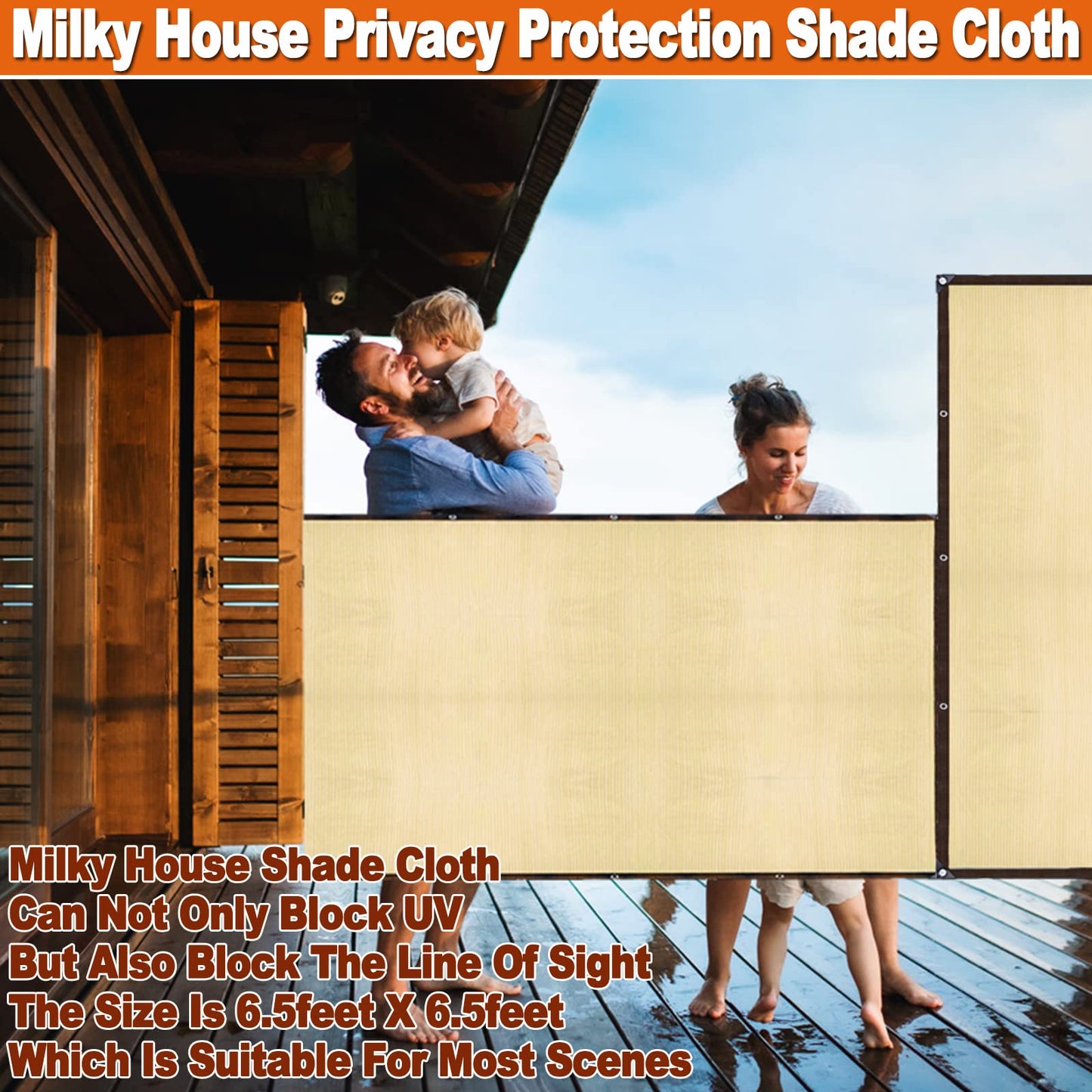 Sun Shade Cloth, Balcony Privacy Screen 10X3.4ft, Garden Shade Cloth with Grommets, Shade Net for Backyard Outdoor Sunblock, Shade Netting for Greenhouse Plants Porch Patio Deck Shade Screen Mesh Tarp