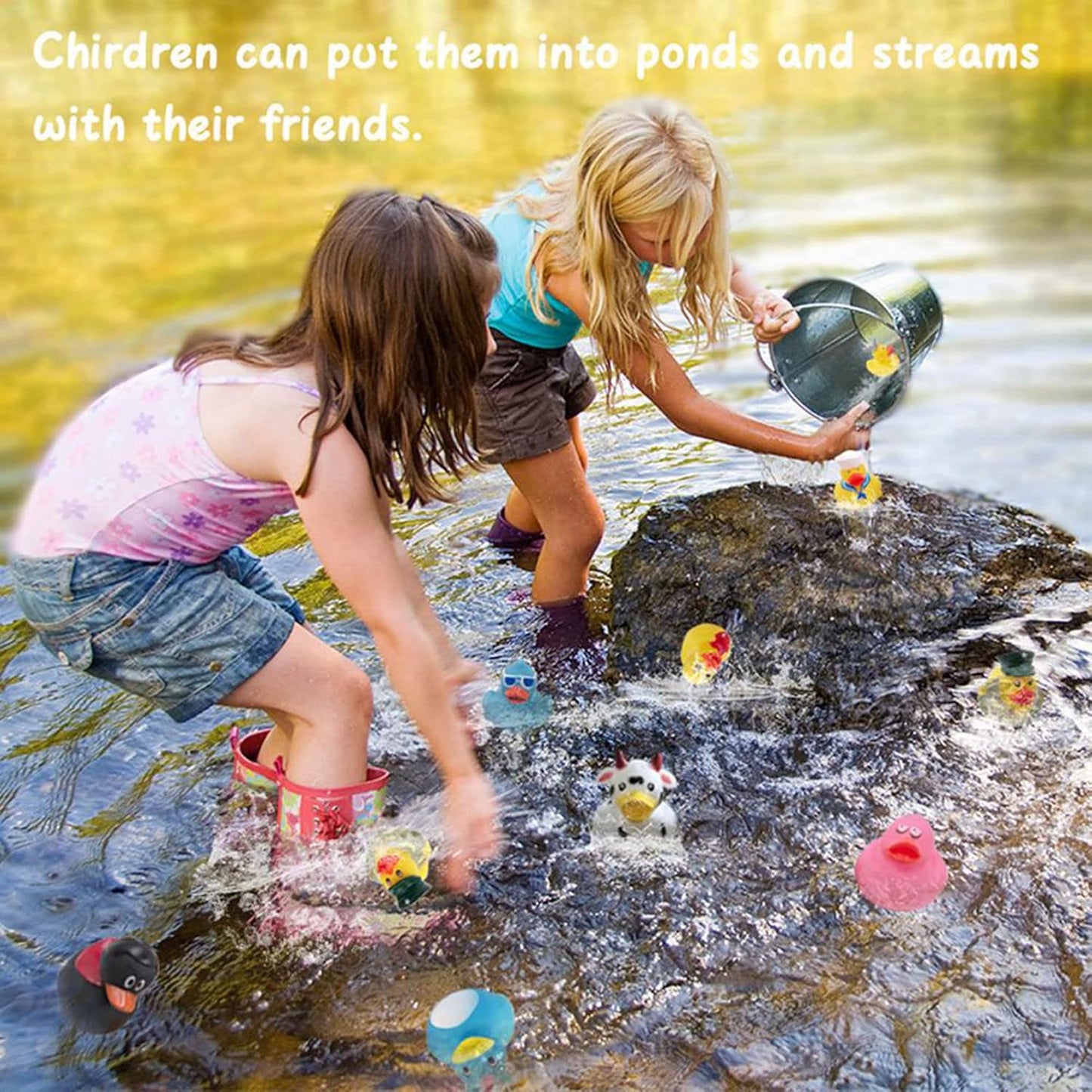 XY-WQ 50 Pack Rubber Duck for Jeeps Ducking - 2.3 Inch Bulk Floater Duck for Kids - Baby Bath Toy Assortment - Party Favors, Birthdays, Bath Time, and More (50 Varieties)