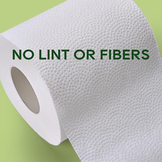 ECOLipak Bamboo Toilet Paper, Septic Safe Toilet Tissue, 24 Double Rolls, 320 Sheets Per Roll, Tree Free, Non Toxic, 2 Ply, Soft and Absorbent, Eco Friendly Dye-Free Paper