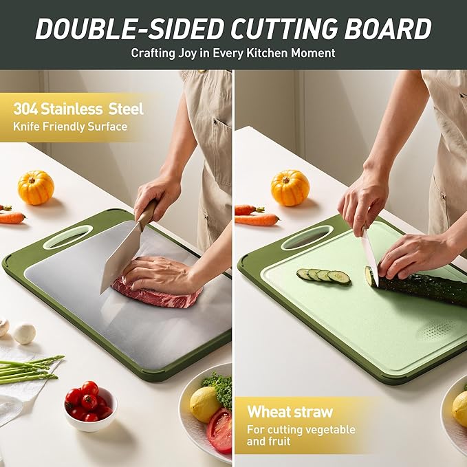 2 in 1 Stainless Steel Cutting Board with Handle Chopping Double Sided Mama Mommy Busy Mom Ever Christmas Xmas Birthday Law Step Stepmom Stepmother Who Have Everything Good Unique Useful Present